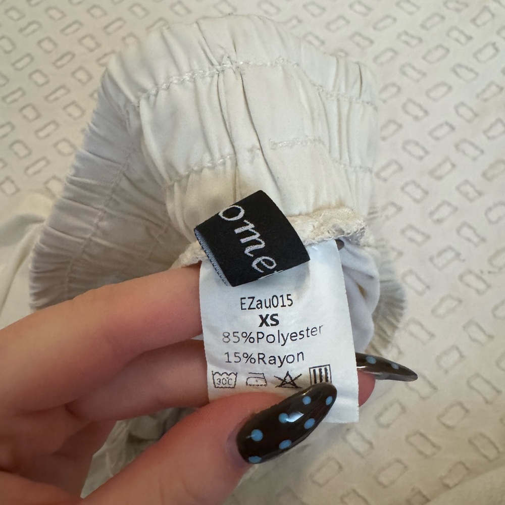 White Elastic Waist Shorts